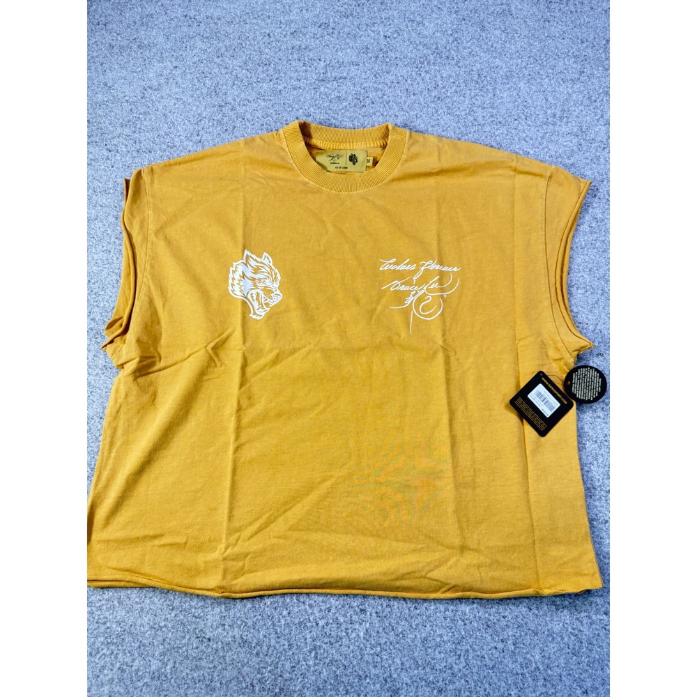 Darc Sport Bruce Lee Success Is A Journey Grunge Cut Off Tee Yellow M 52/1000